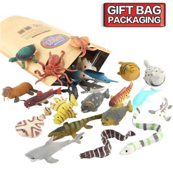 18 Pack Assorted Ocean Animal, Stretchy and Floating Rubber sea Animals Toy - Picture 5 of 8